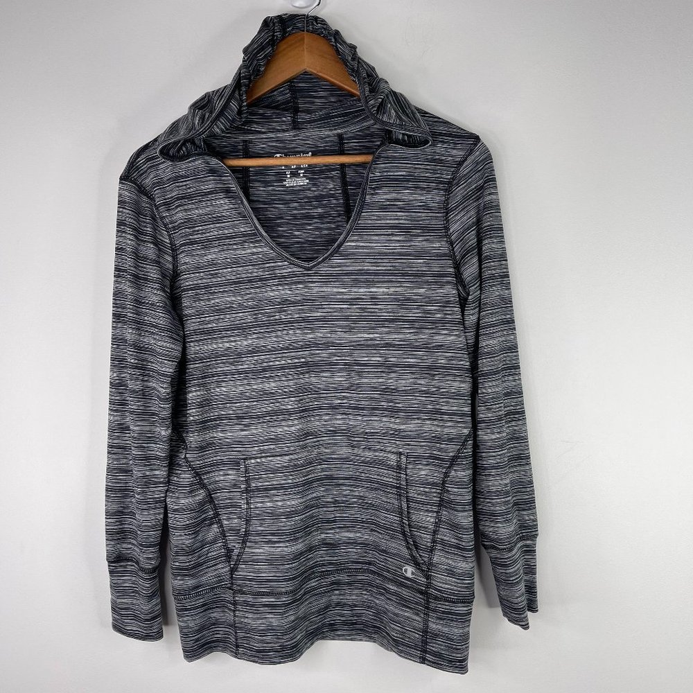 Champion Woman Gray Athletic Running Pullover Hoodie Pouch Pocket Top Jacket S